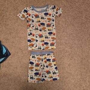 Little Sleepies White Construction Truck Pajama Set-3T
